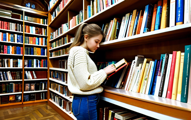보드게임 비하인드 스토리 - Cozy Moscow Bookstore**
"A brightly lit bookstore in Moscow, filled with shelves of books in Russia...