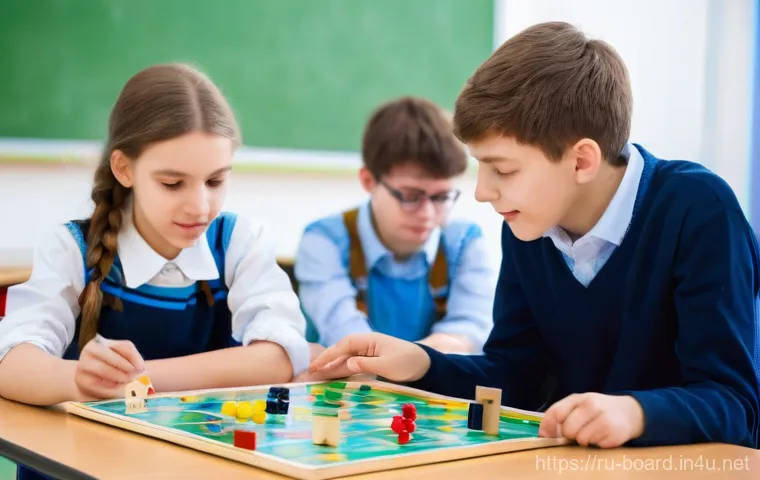보드게임의 산업적 기회 - **"A cozy and modern board game cafe (anti-cafe) in a Russian city like St. Petersburg, filled with ...