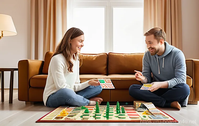 보드게임 명소 소개 - **Prompt 1: Lively Board Game Cafe in a Russian City** "A vibrant and cozy scene inside a modern...